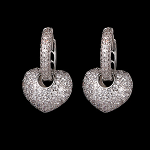 Luxury Pavé Heart Dual Pierced Earrings