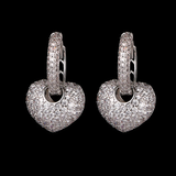 Luxury Pavé Heart Dual Pierced Earrings