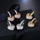 Luxury Pavé Heart Dual Pierced Earrings