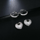 Luxury Pavé Heart Dual Pierced Earrings