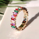 GARLAND - "Judy" Rainbow Baguette Cut Uneven Ring