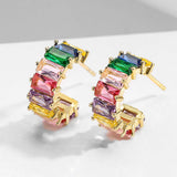 Baguette Cut Hoop Earrings