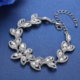 Statement Cubic Zirconia Marquise Cut Leaf Bracelet