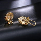 Marquise and Baguette Oval Pierced Earrings
