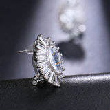 Marquise and Baguette Oval Pierced Earrings