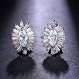 Marquise and Baguette Oval Pierced Earrings