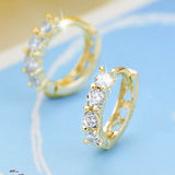 Mini Brilliant Cut Heart Hoop Earrings