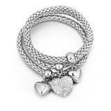 Statement Pavé Heart Stacker Bracelet