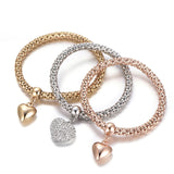 Statement Pavé Heart Stacker Bracelet