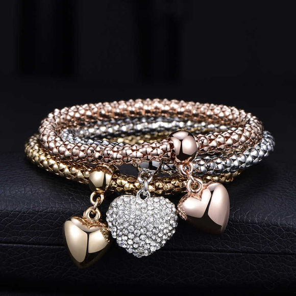 Statement Pavé Heart Stacker Bracelet