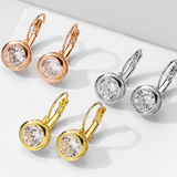 Solitaire Drop Pierced Earrings