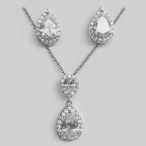 TAYLOR – “Betsy” Pear Cut Pendant and Stud Earrings Set