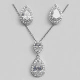 TAYLOR – “Betsy” Pear Cut Pendant and Stud Earrings Set