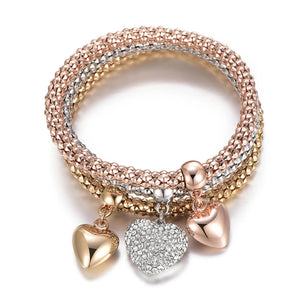 Statement Pavé Heart Stacker Bracelet