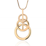 Triple Circle Long Necklace & Pendant