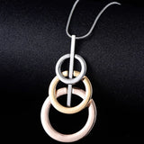 Triple Circle Long Necklace & Pendant