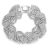 Cubic Zirconia Wide Twist Bracelet