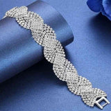 Cubic Zirconia Wide Twist Bracelet