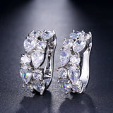 BARDOT - "Brigitte" Pear and Solitaire Cut Pierced Earrings