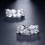 BARDOT - "Brigitte" Pear and Solitaire Cut Pierced Earrings