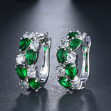 BARDOT - "Brigitte" Pear and Solitaire Cut Pierced Earrings