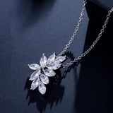 HARLOW - "Jeanna" Marquise Cut Leaf Inspired Pendant