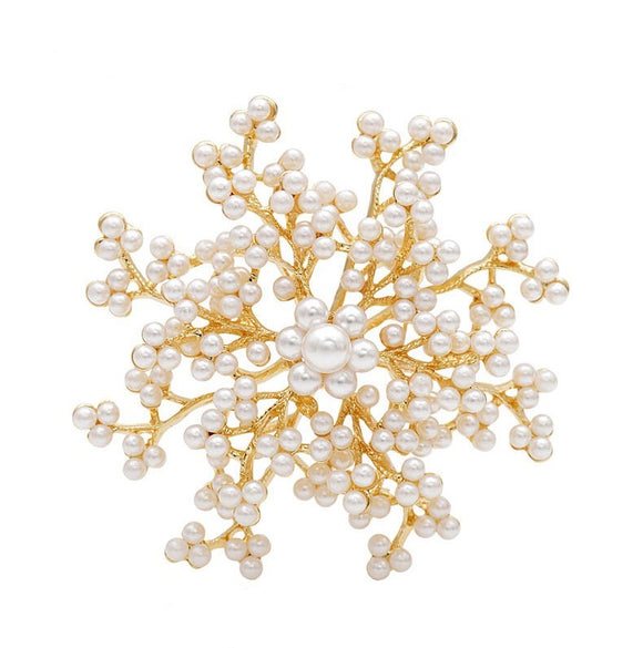 Simulated Pearl Brooch